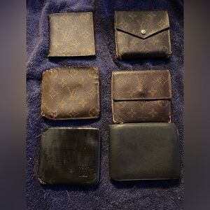 Lot of 6 Louis Vuitton wallets monogram taiga etc